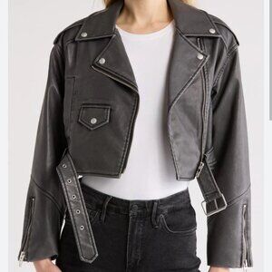Blank NYC Leather Crop Jacket Size Medium